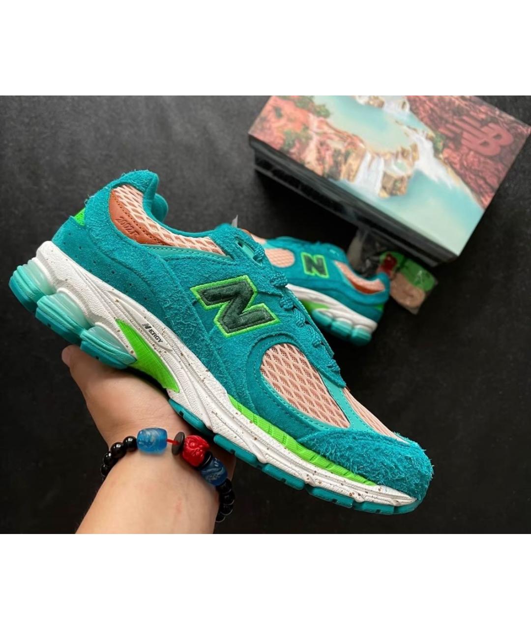 NEW BALANCE Зеленые замшевые низкие кроссовки / кеды, фото 2