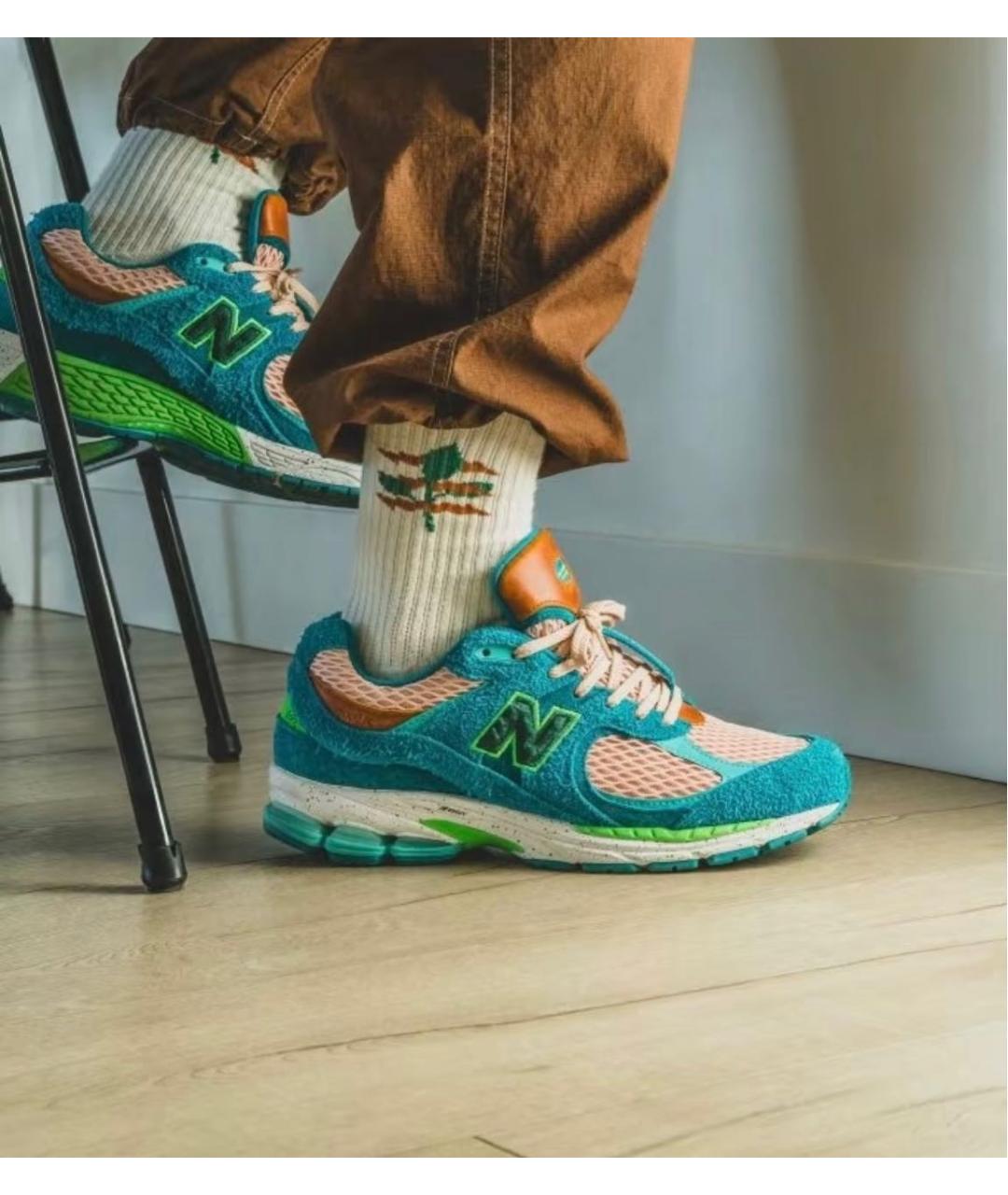 NEW BALANCE Зеленые замшевые низкие кроссовки / кеды, фото 4