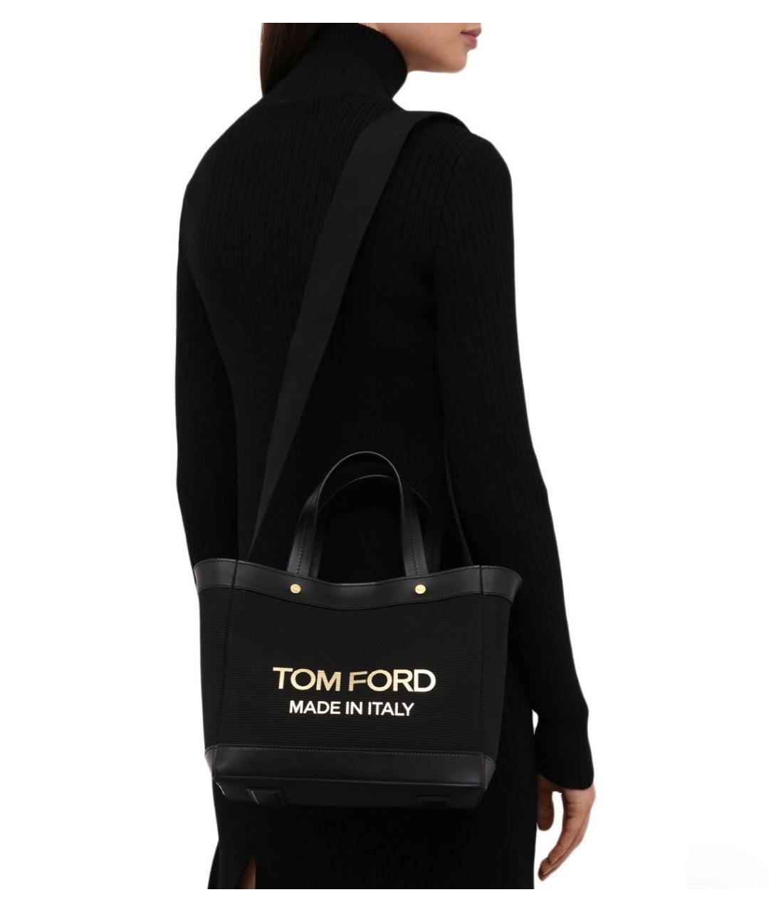 TOM FORD Черная тканевая сумка тоут, фото 7