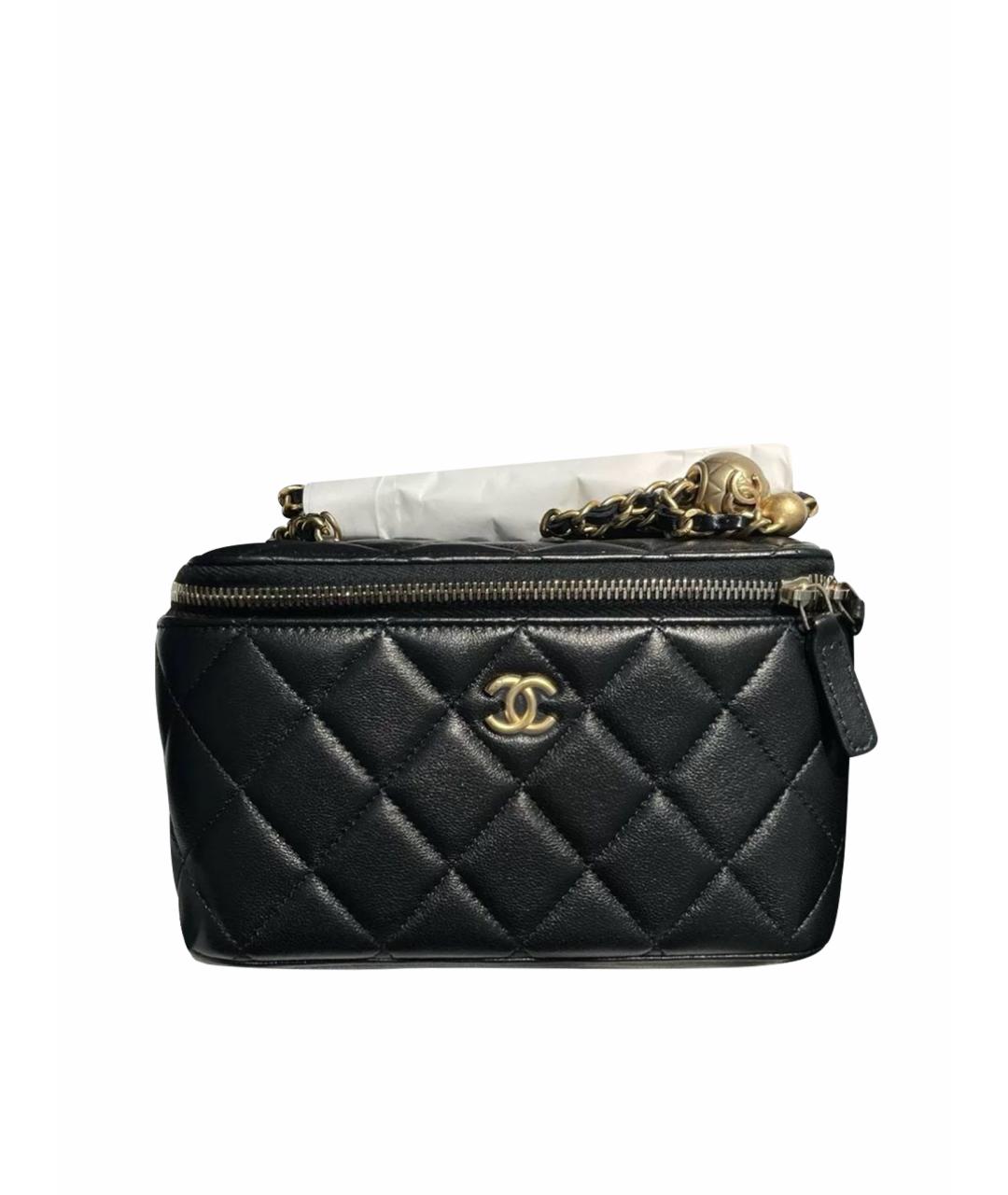 CHANEL Черная кожаная косметичка, фото 1