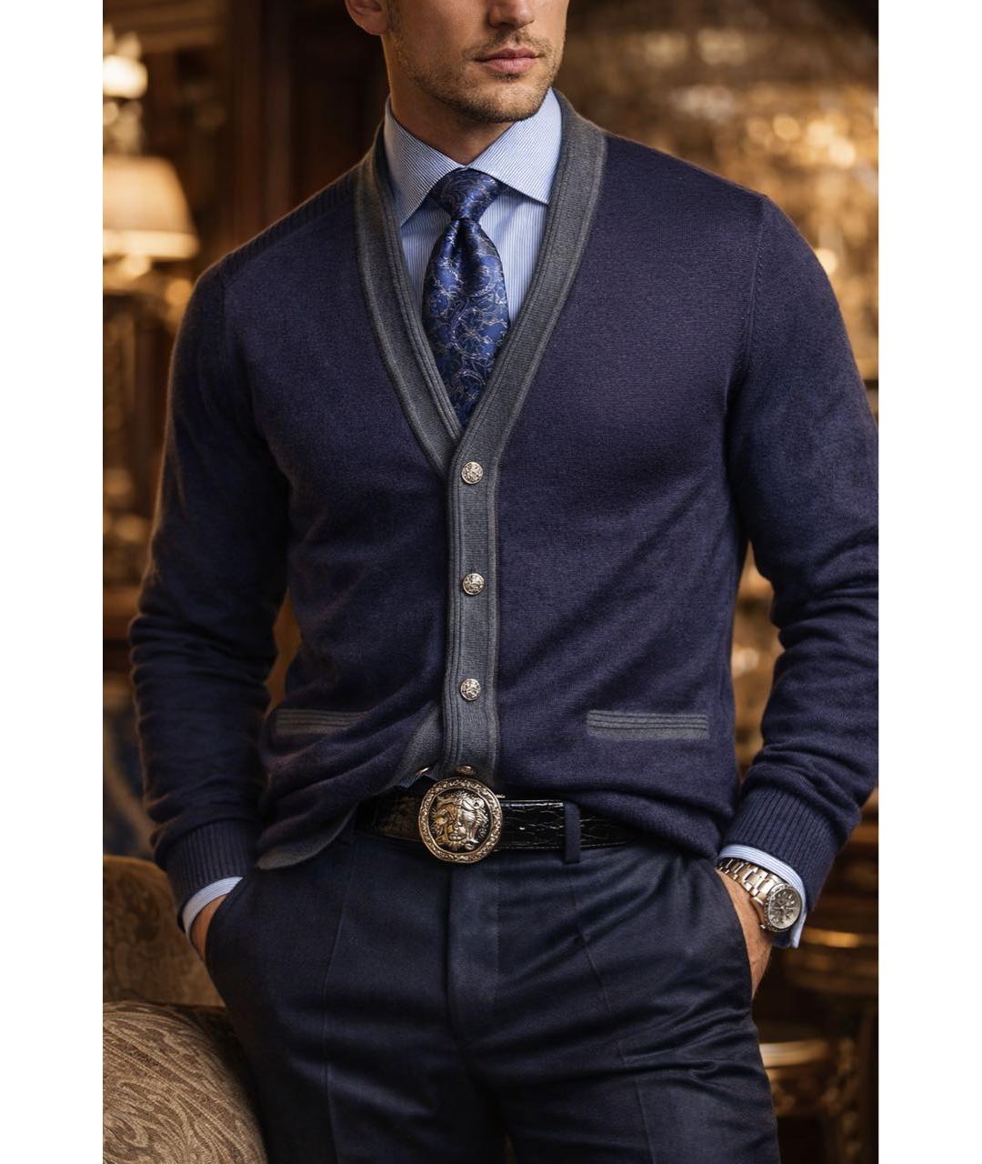 STEFANO RICCI Фиолетовый кашемировый кардиган, фото 2