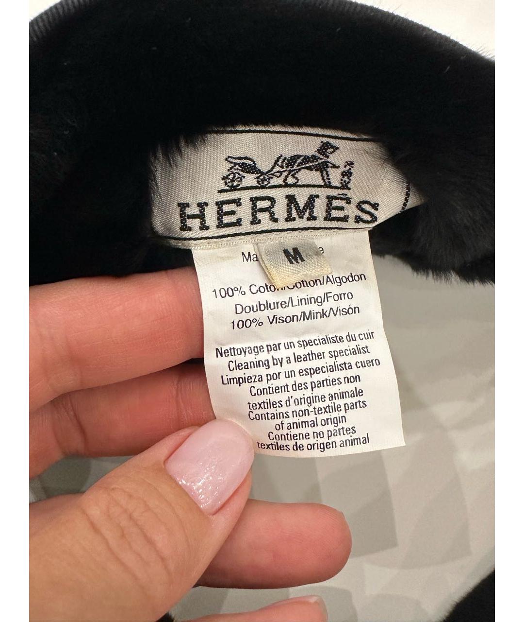 HERMES Черная повязка на голову, фото 4