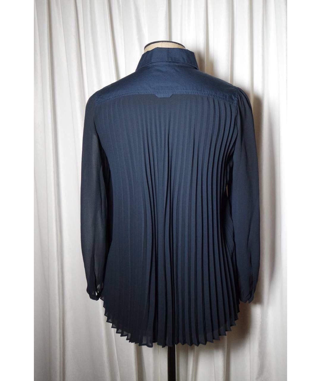 WEEKEND MAX MARA Темно-синяя вискозная блузы, фото 2