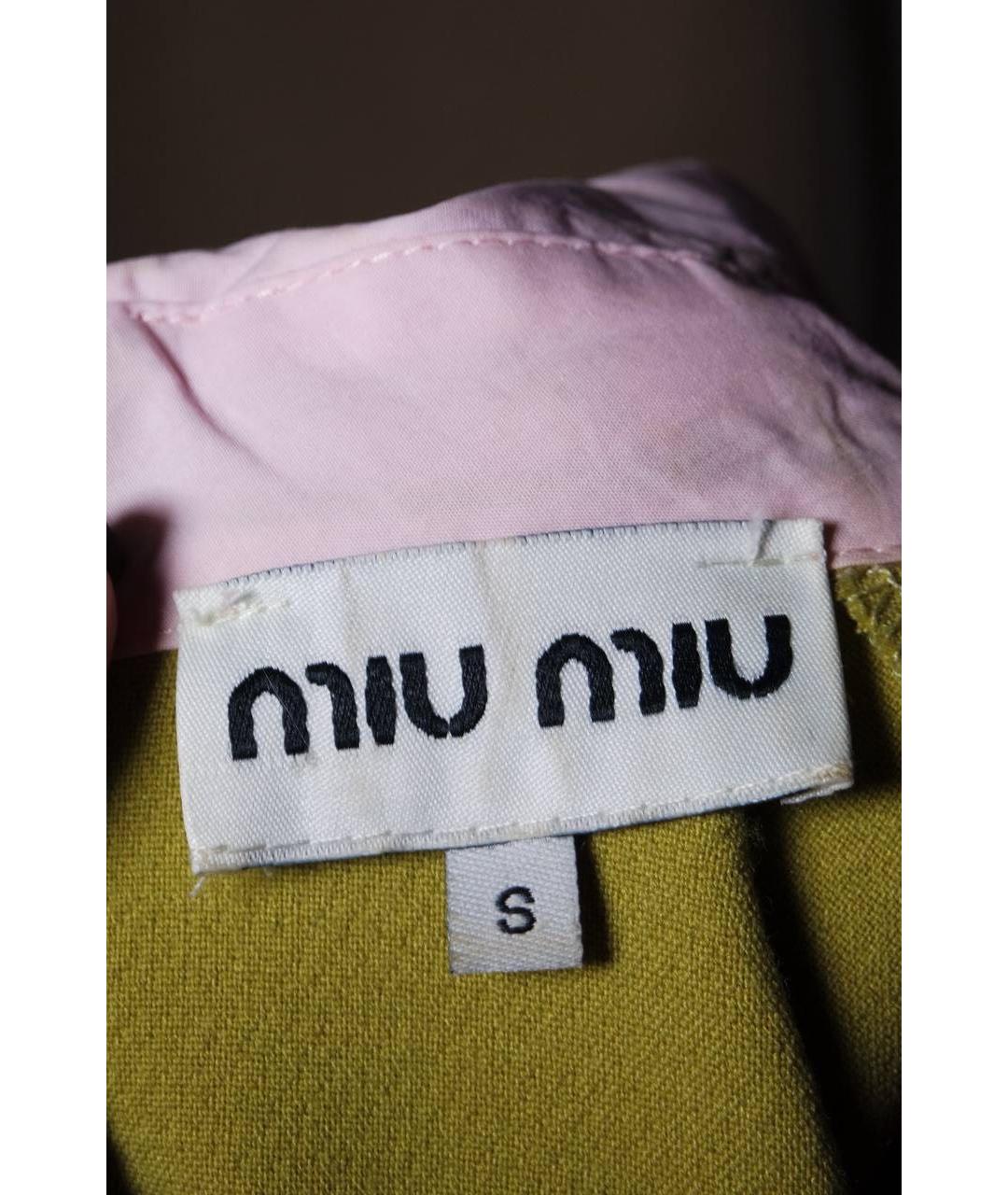 MIU MIU Зеленые полиамидовое повседневное платье, фото 3