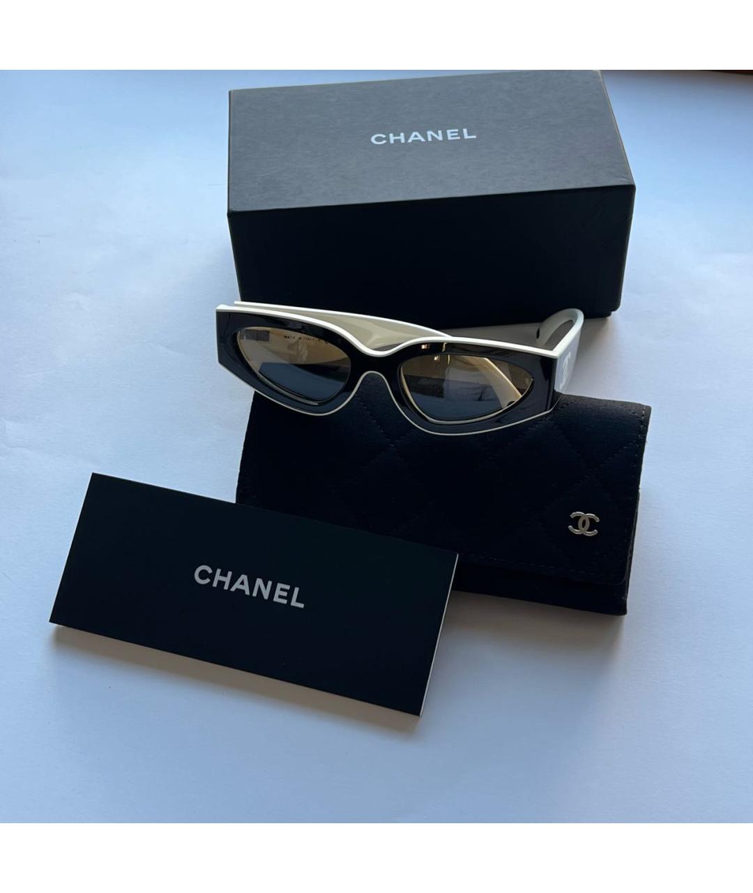 CHANEL Черные пластиковые солнцезащитные очки, фото 2