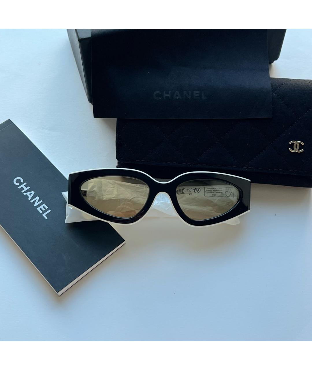CHANEL Черные пластиковые солнцезащитные очки, фото 5