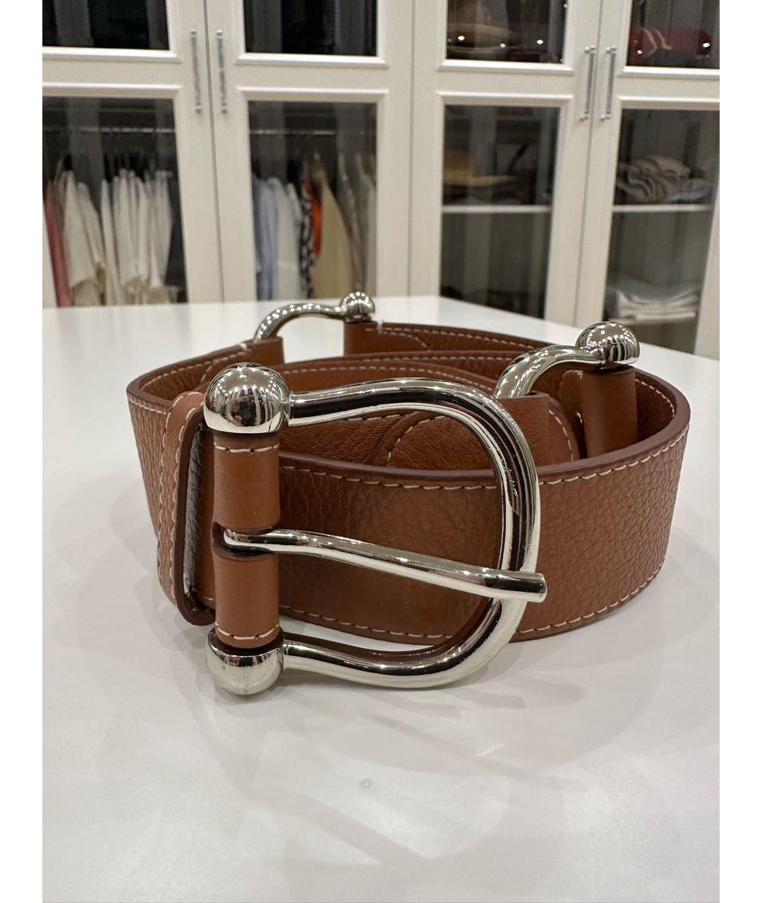 BURBERRY Коричневый кожаный ремень, фото 8