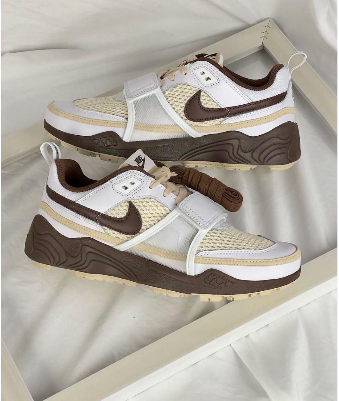 NIKE Коричневые текстильные низкие кроссовки / кеды, фото 3