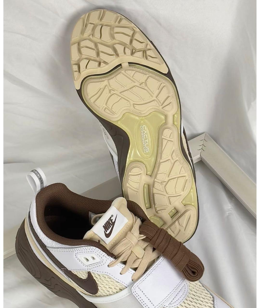 NIKE Коричневые текстильные низкие кроссовки / кеды, фото 5