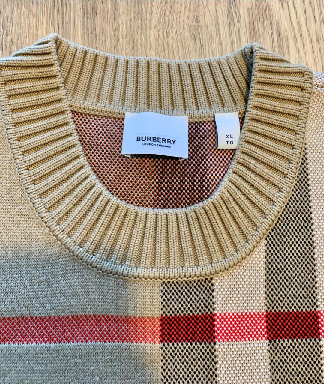 BURBERRY Бежевый шерстяной джемпер / свитер, фото 3