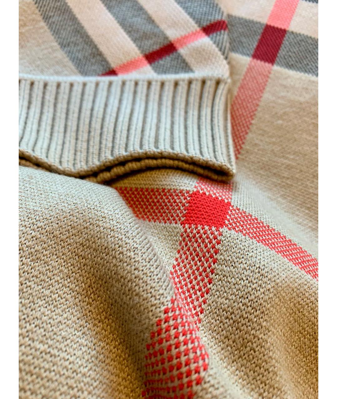 BURBERRY Бежевый шерстяной джемпер / свитер, фото 4