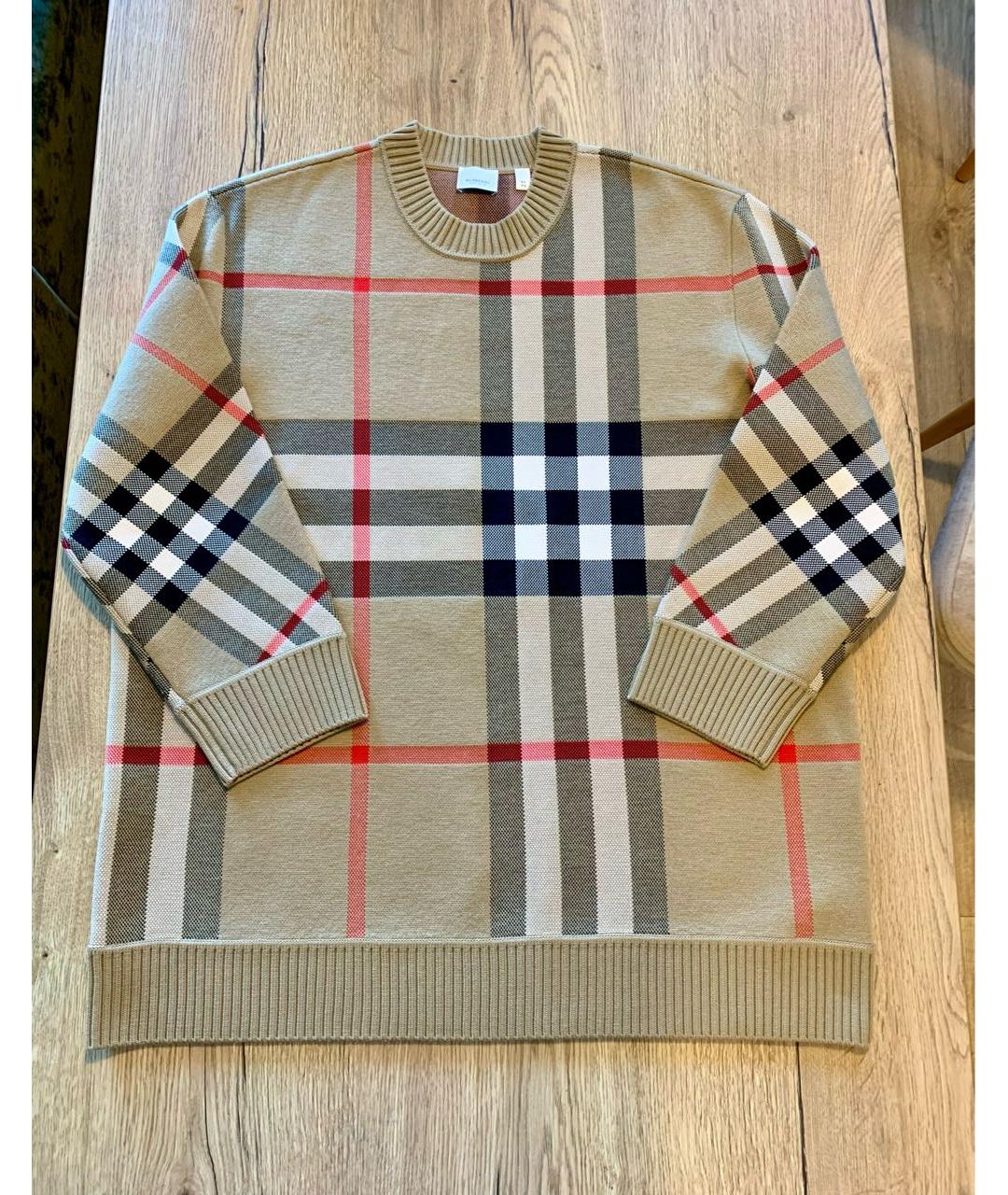 BURBERRY Бежевый шерстяной джемпер / свитер, фото 9
