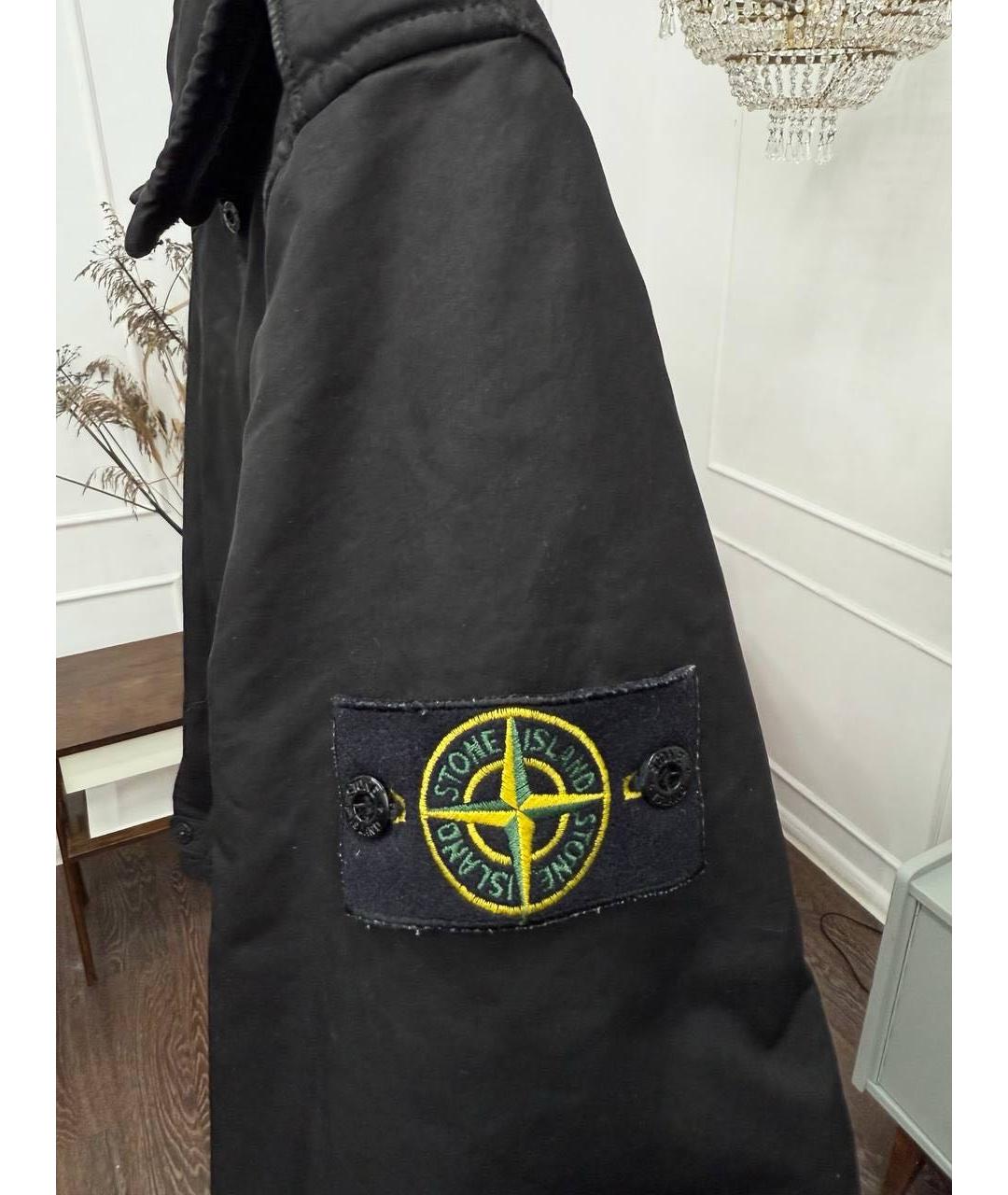 STONE ISLAND Черный полиамидовый тренч / плащ, фото 6