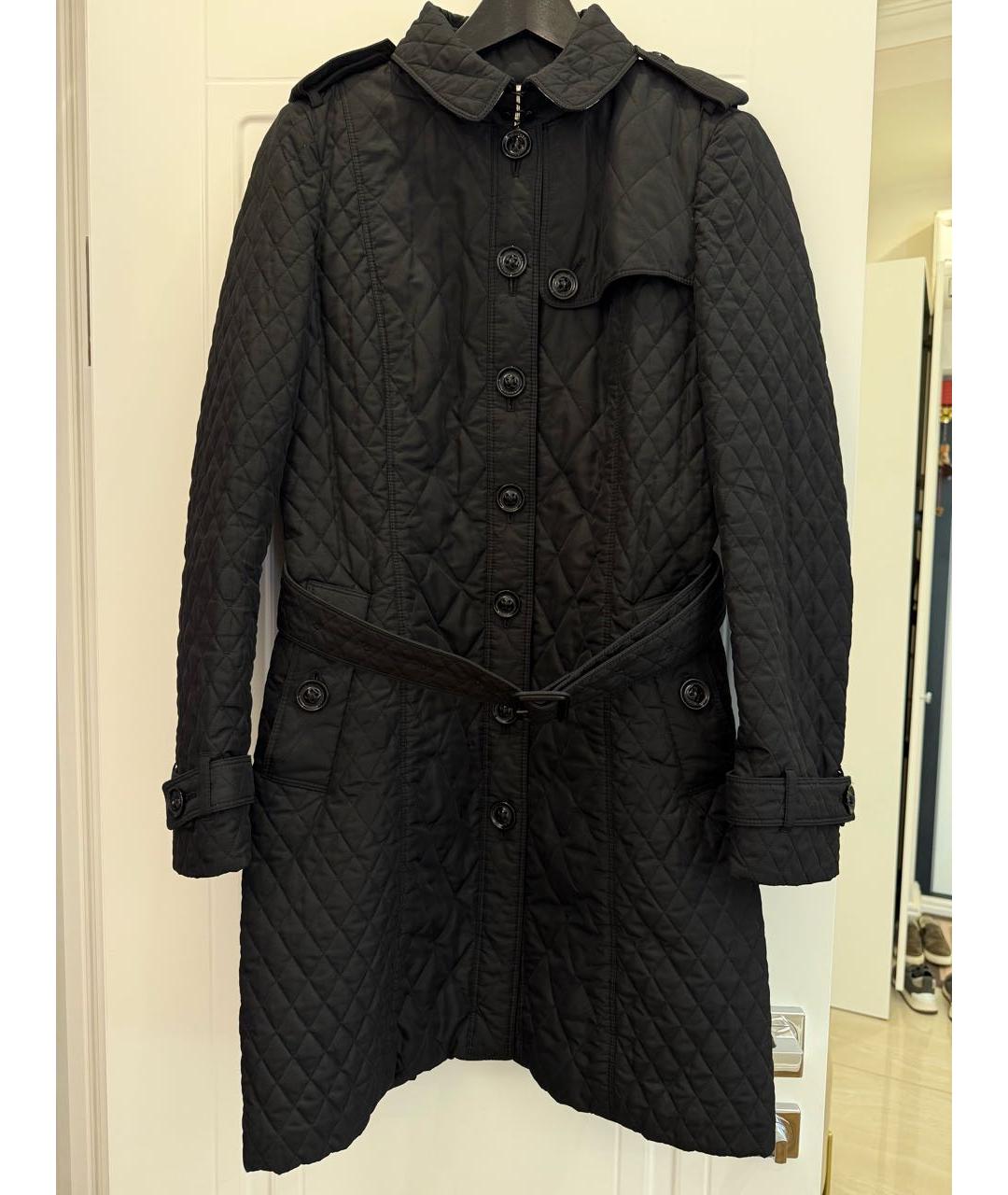 BURBERRY Черный полиэстеровый тренч/плащ, фото 2