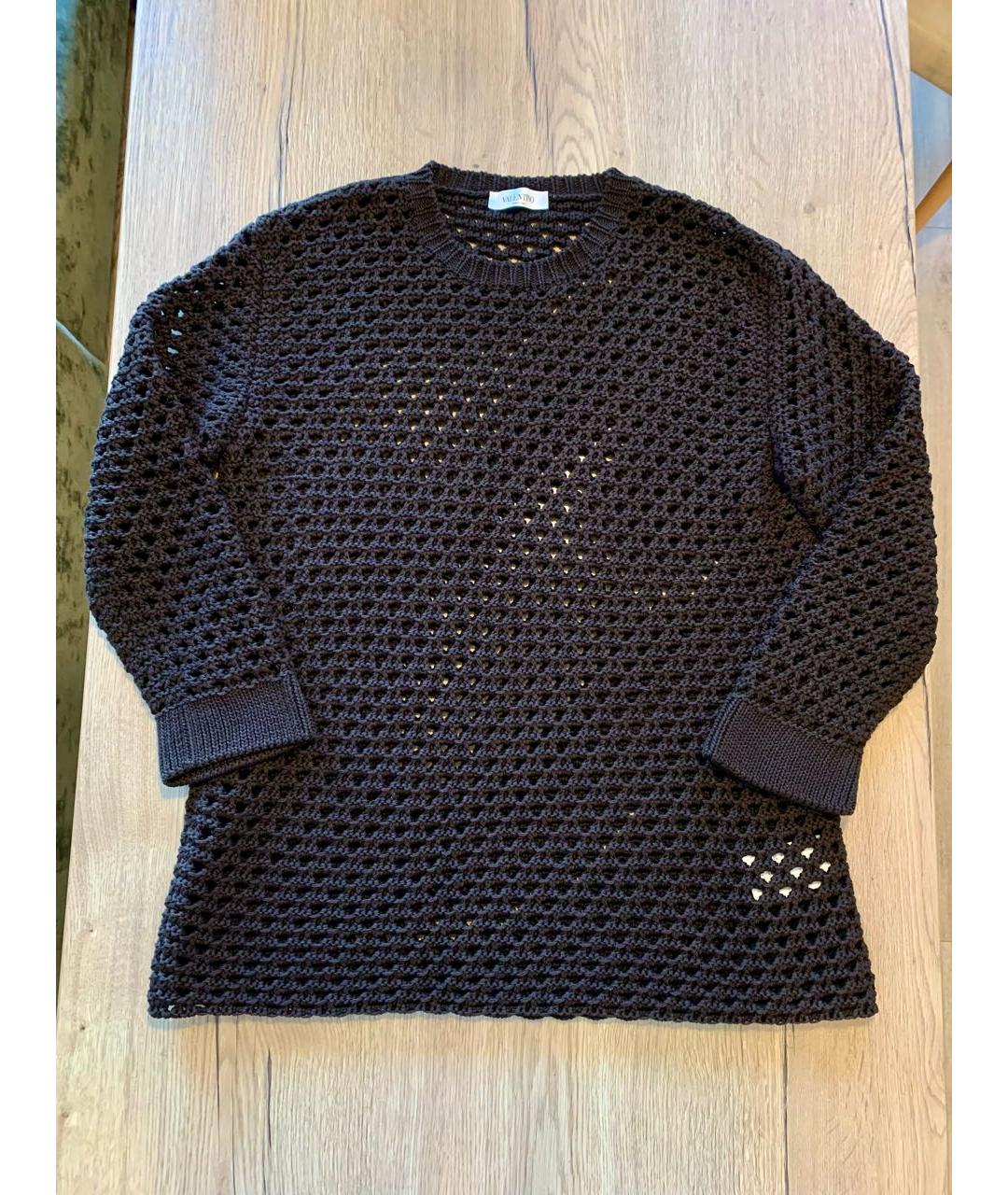 VALENTINO Черный хлопковый джемпер / свитер, фото 9