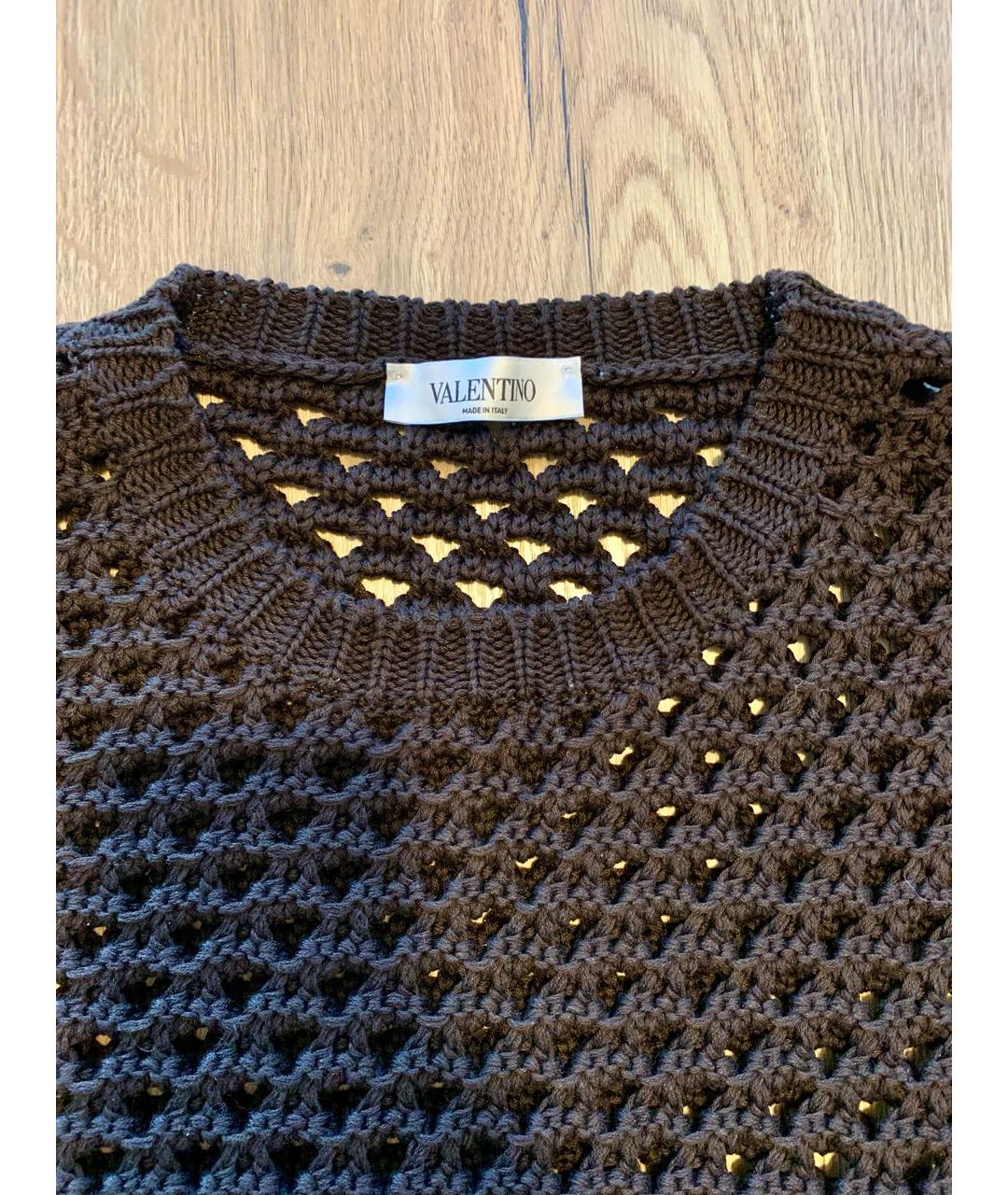 VALENTINO Черный хлопковый джемпер / свитер, фото 3