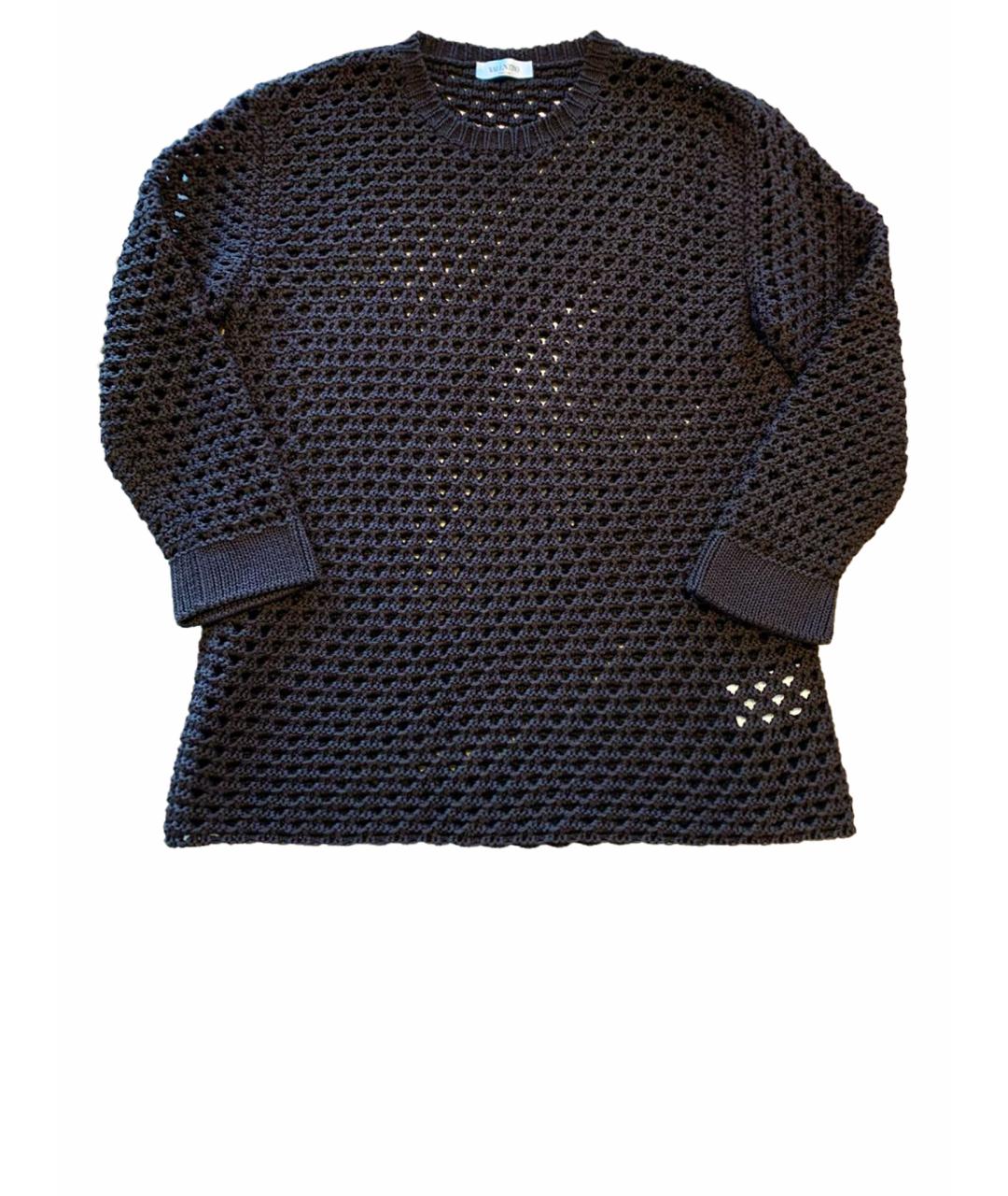 VALENTINO Черный хлопковый джемпер / свитер, фото 1