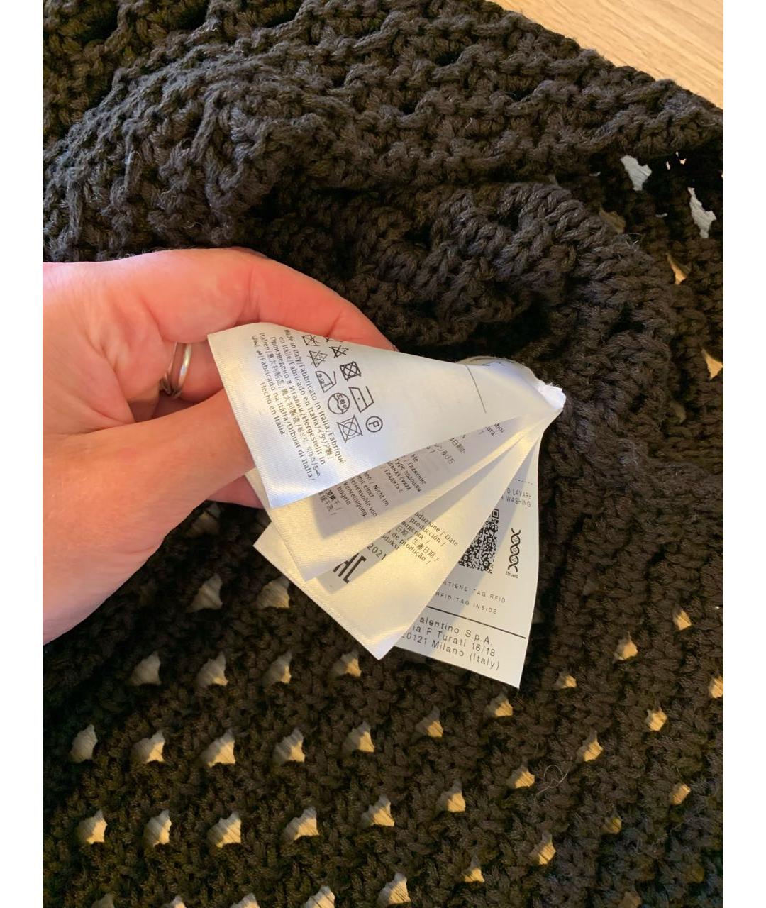 VALENTINO Черный хлопковый джемпер / свитер, фото 8