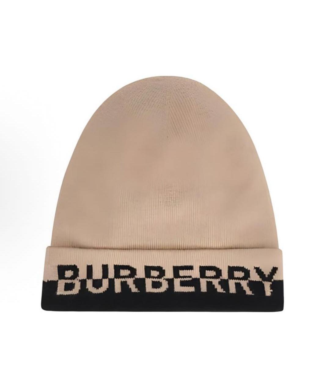 BURBERRY Бежевая шерстяная шапка, фото 3