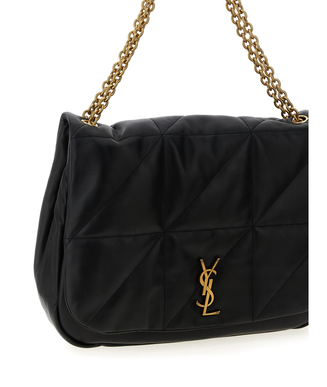 SAINT LAURENT Черная кожаная сумка через плечо, фото 3