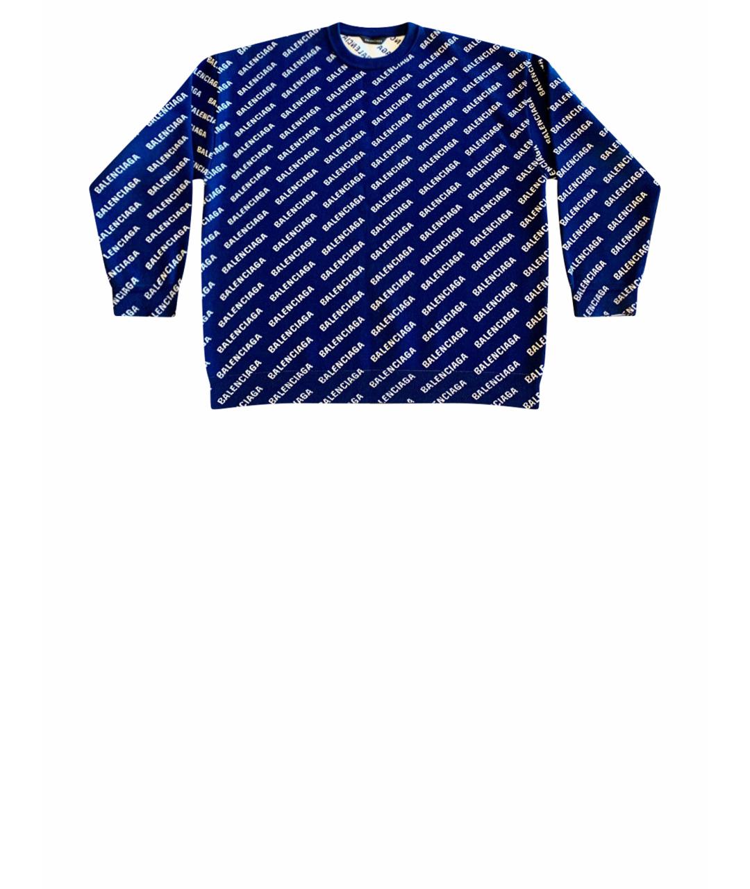 BALENCIAGA Темно-синий хлопковый джемпер / свитер, фото 1
