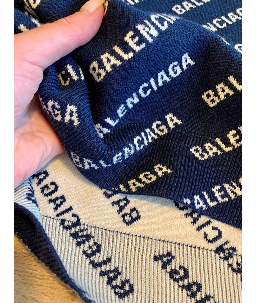 BALENCIAGA Темно-синий хлопковый джемпер / свитер, фото 4