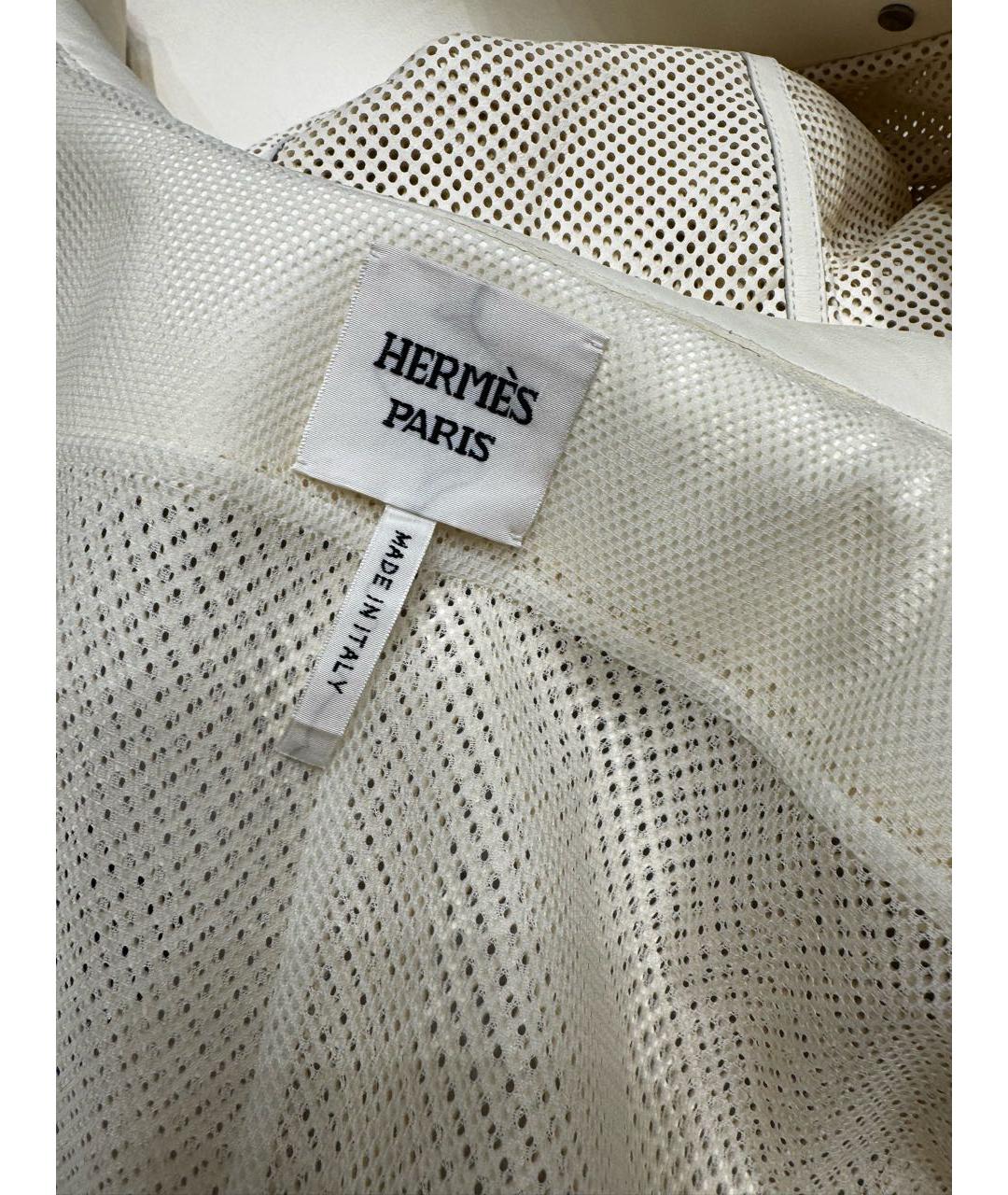 HERMES Бежевый кожаный тренч/плащ, фото 3