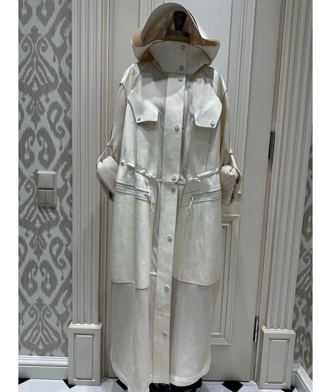 HERMES Бежевый кожаный тренч/плащ, фото 5