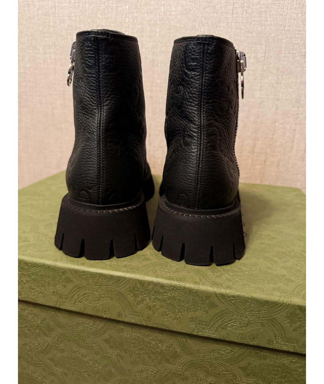 GUCCI Черные кожаные ботинки, фото 4
