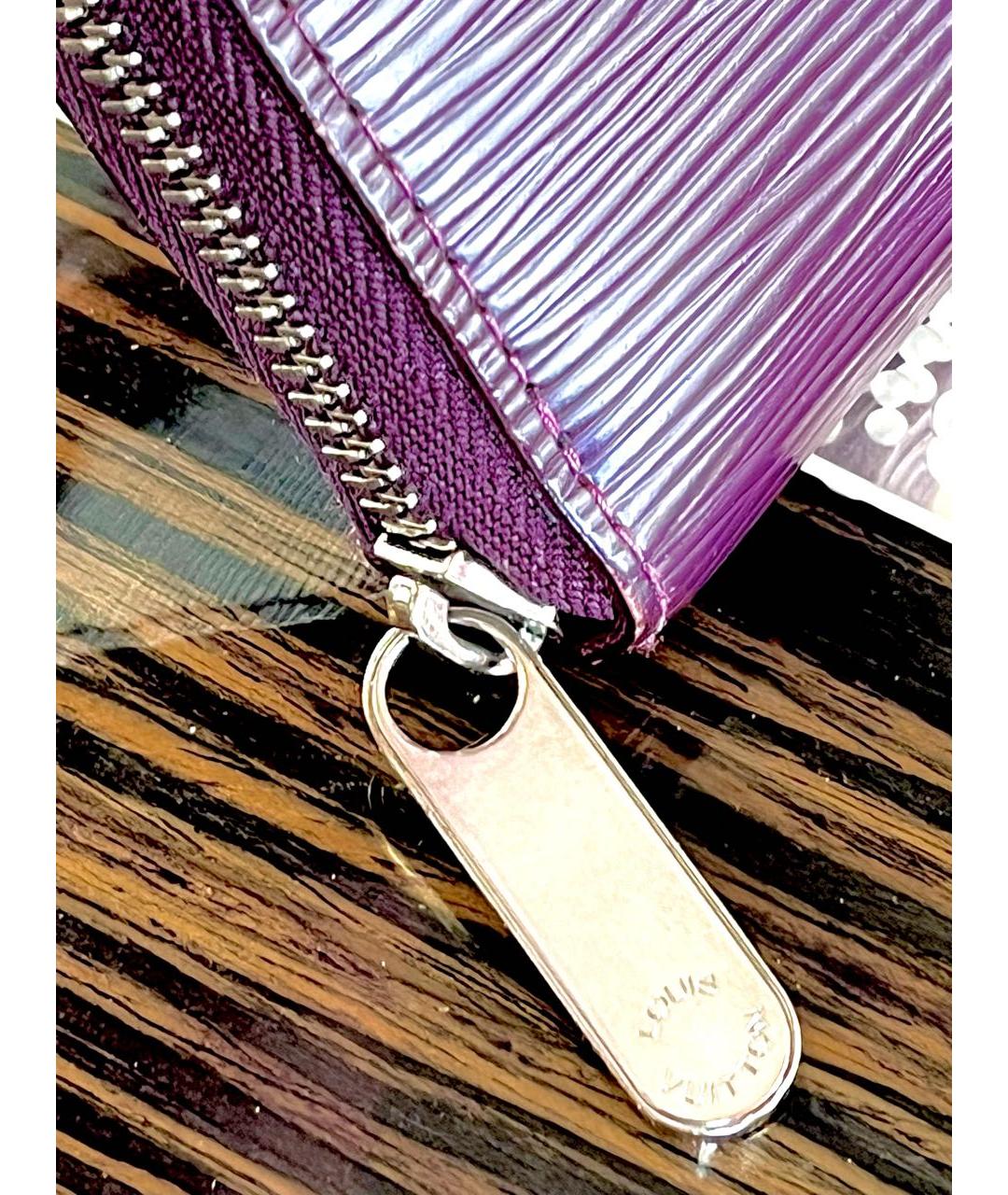 LOUIS VUITTON Фиолетовый кожаный кошелек, фото 3