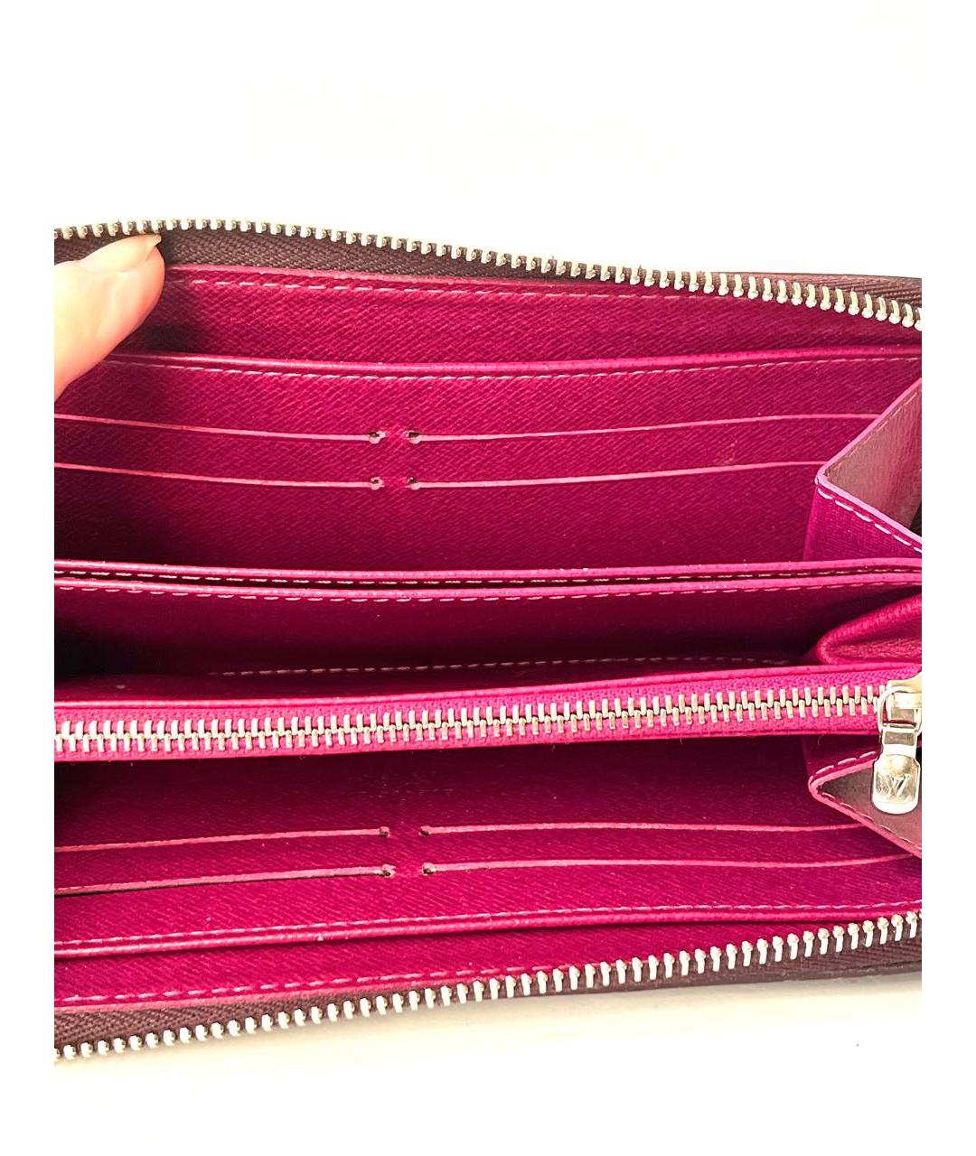 LOUIS VUITTON Фиолетовый кожаный кошелек, фото 7