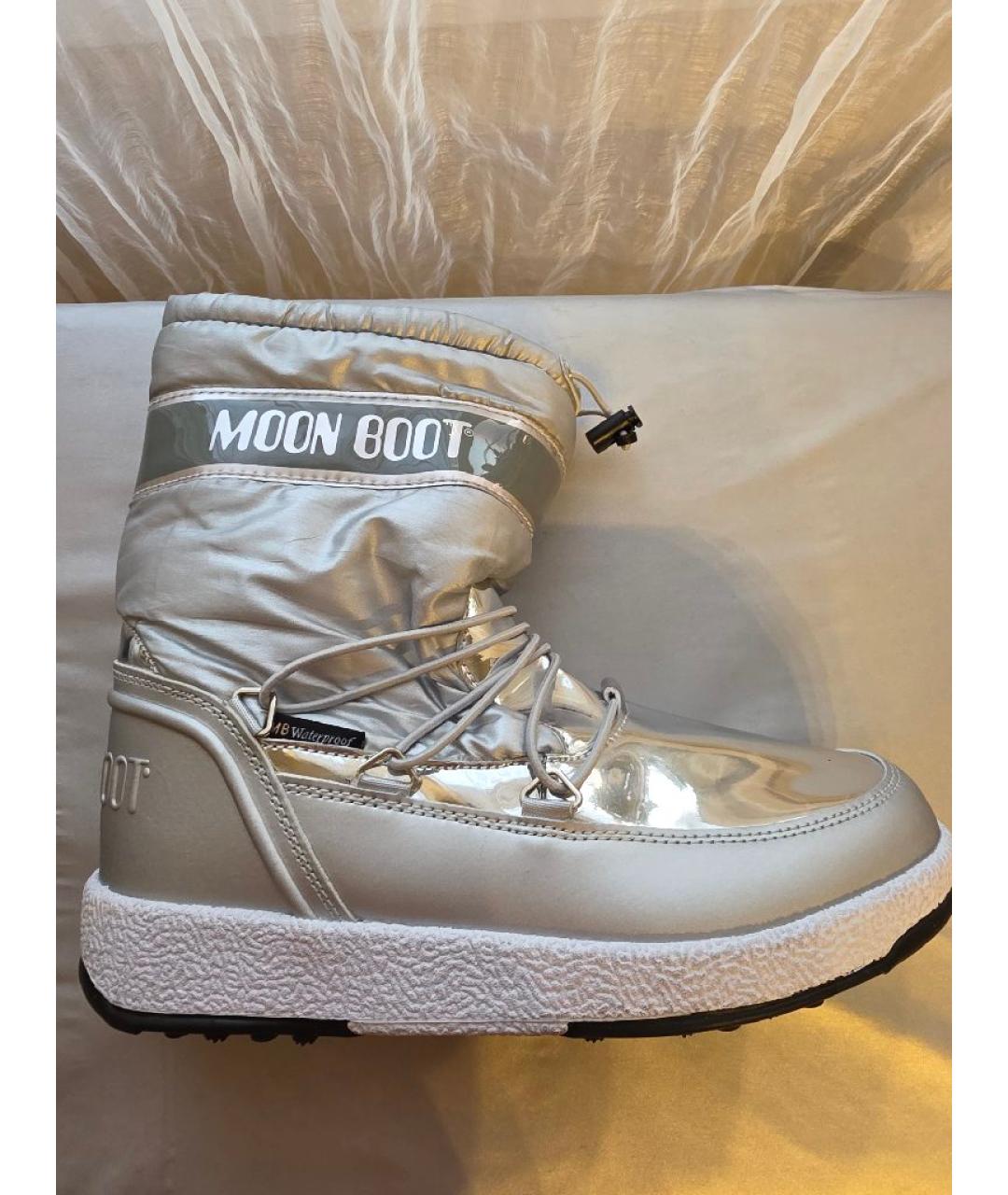 MOON BOOT Серебряные сапоги, фото 7
