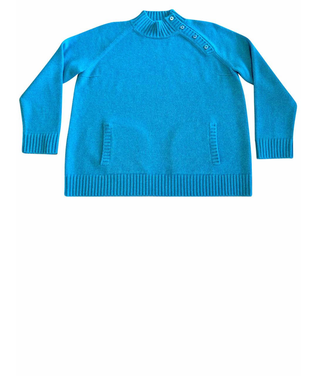LORO PIANA Бирюзовый кашемировый джемпер / свитер, фото 1
