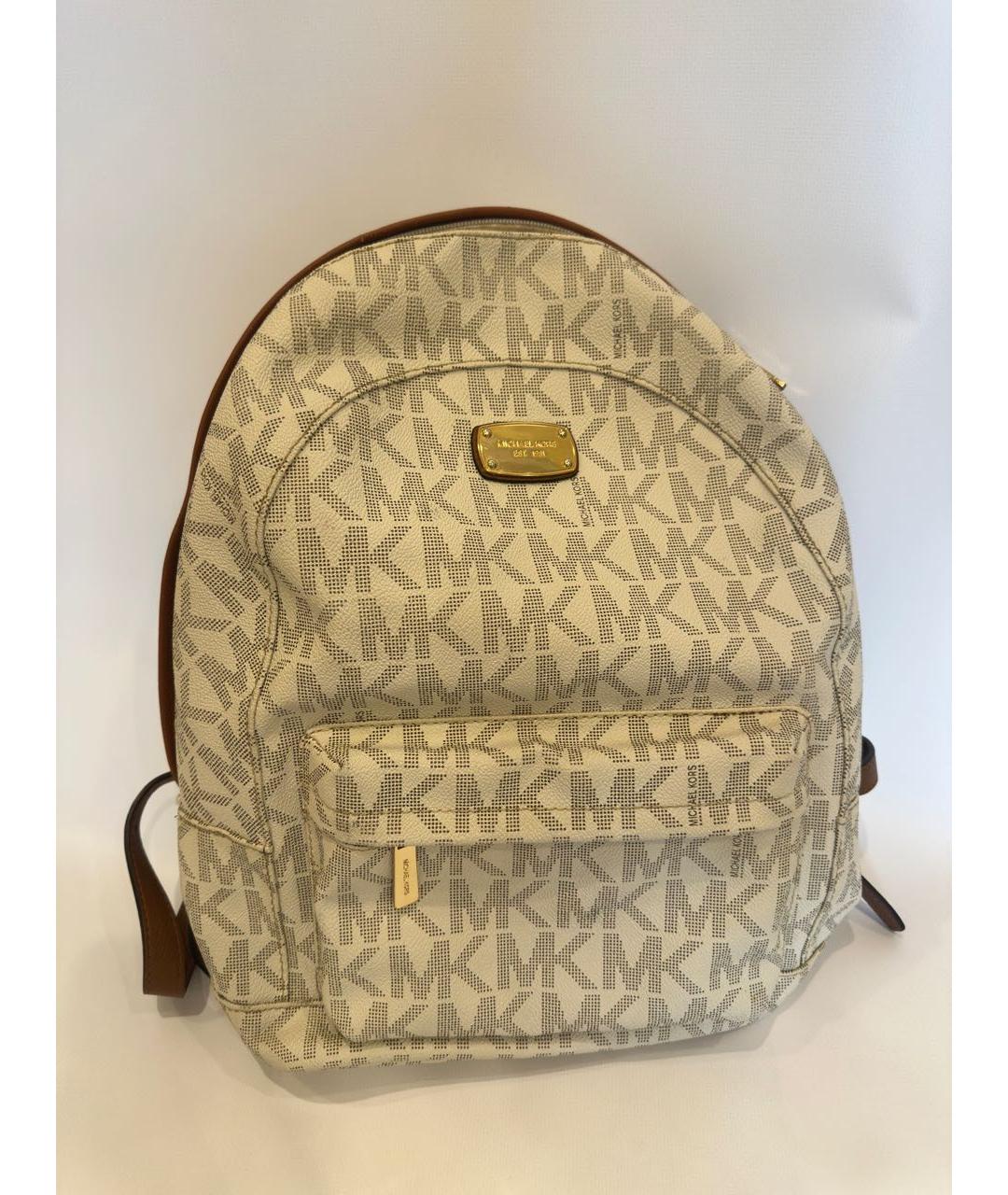 MICHAEL KORS Бежевый кожаный рюкзак, фото 8