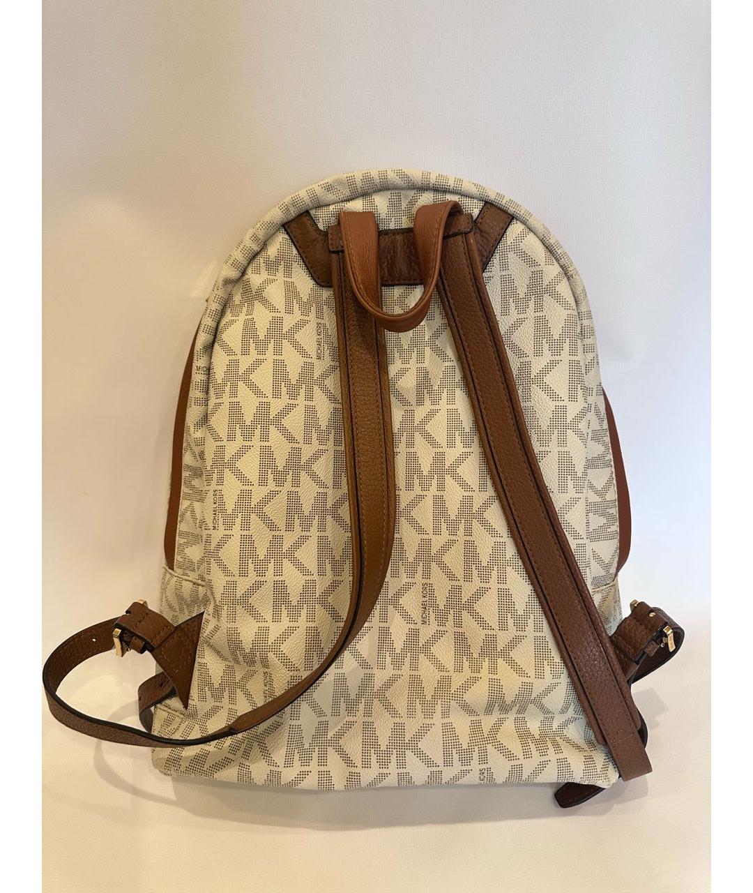 MICHAEL KORS Бежевый кожаный рюкзак, фото 3