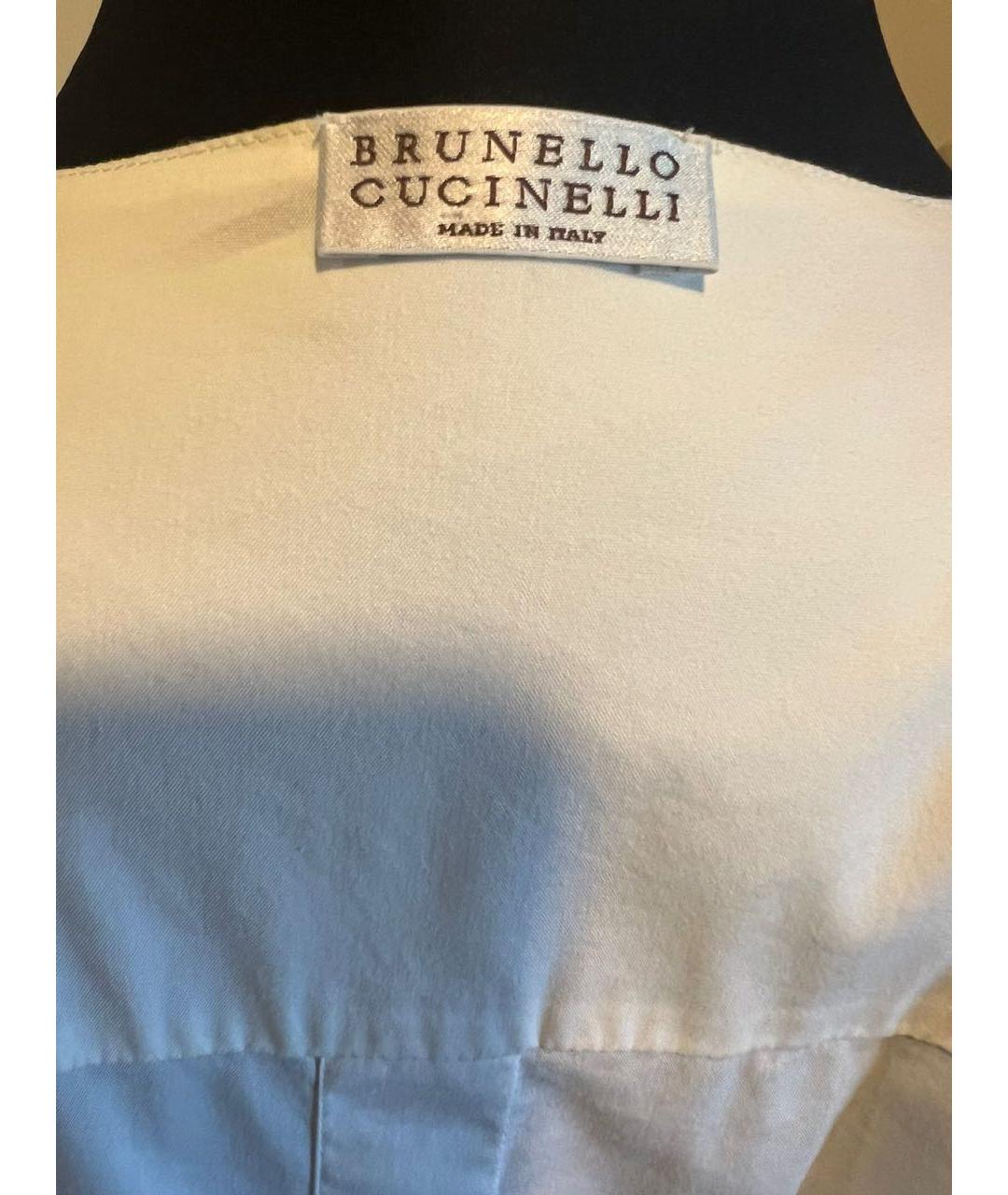 BRUNELLO CUCINELLI Белая шелковая блузы, фото 6