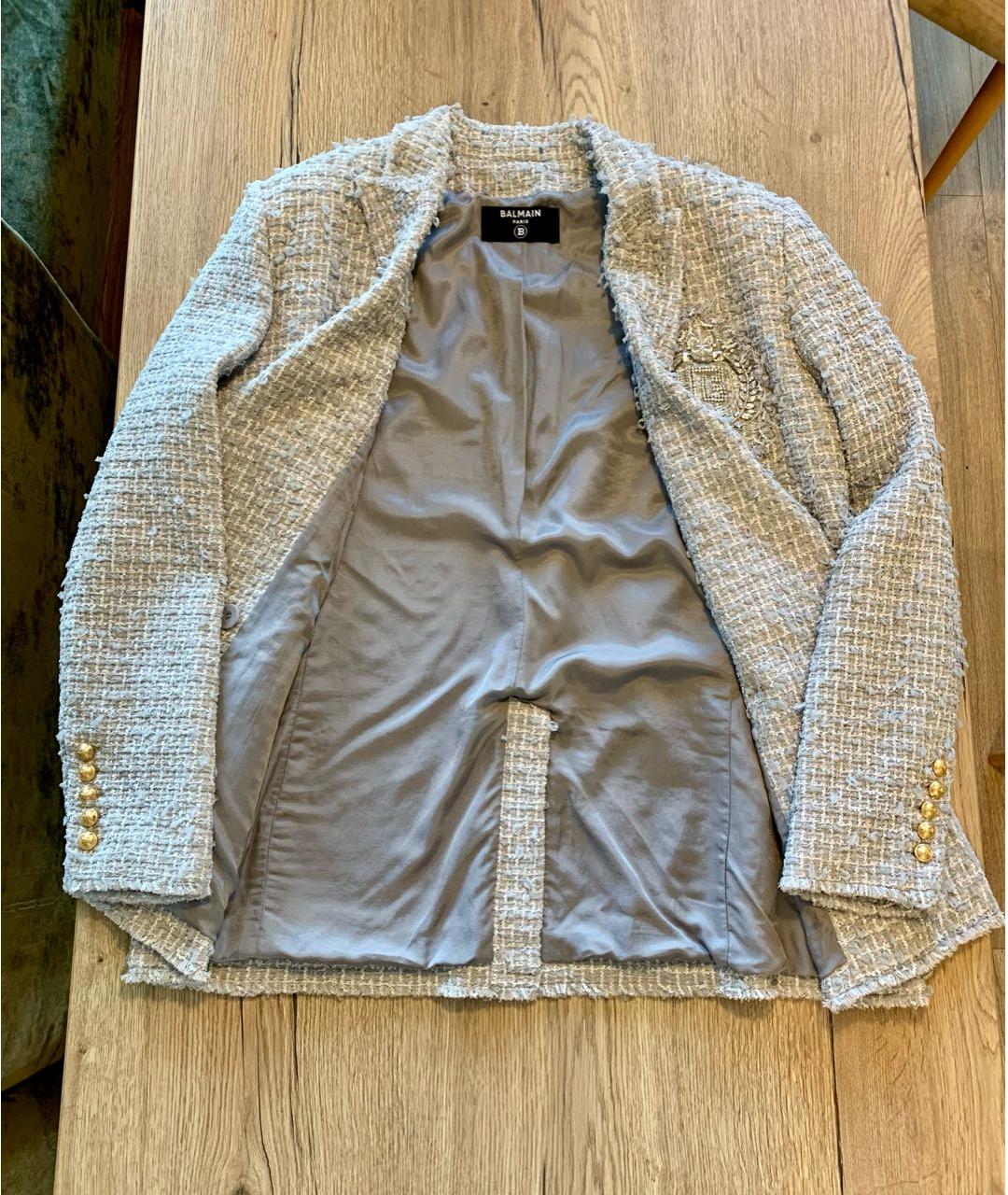 BALMAIN Серый полиамидовый жакет/пиджак, фото 8