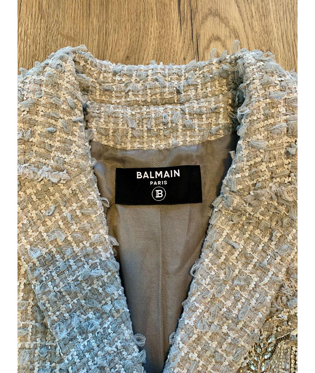 BALMAIN Серый полиамидовый жакет/пиджак, фото 3