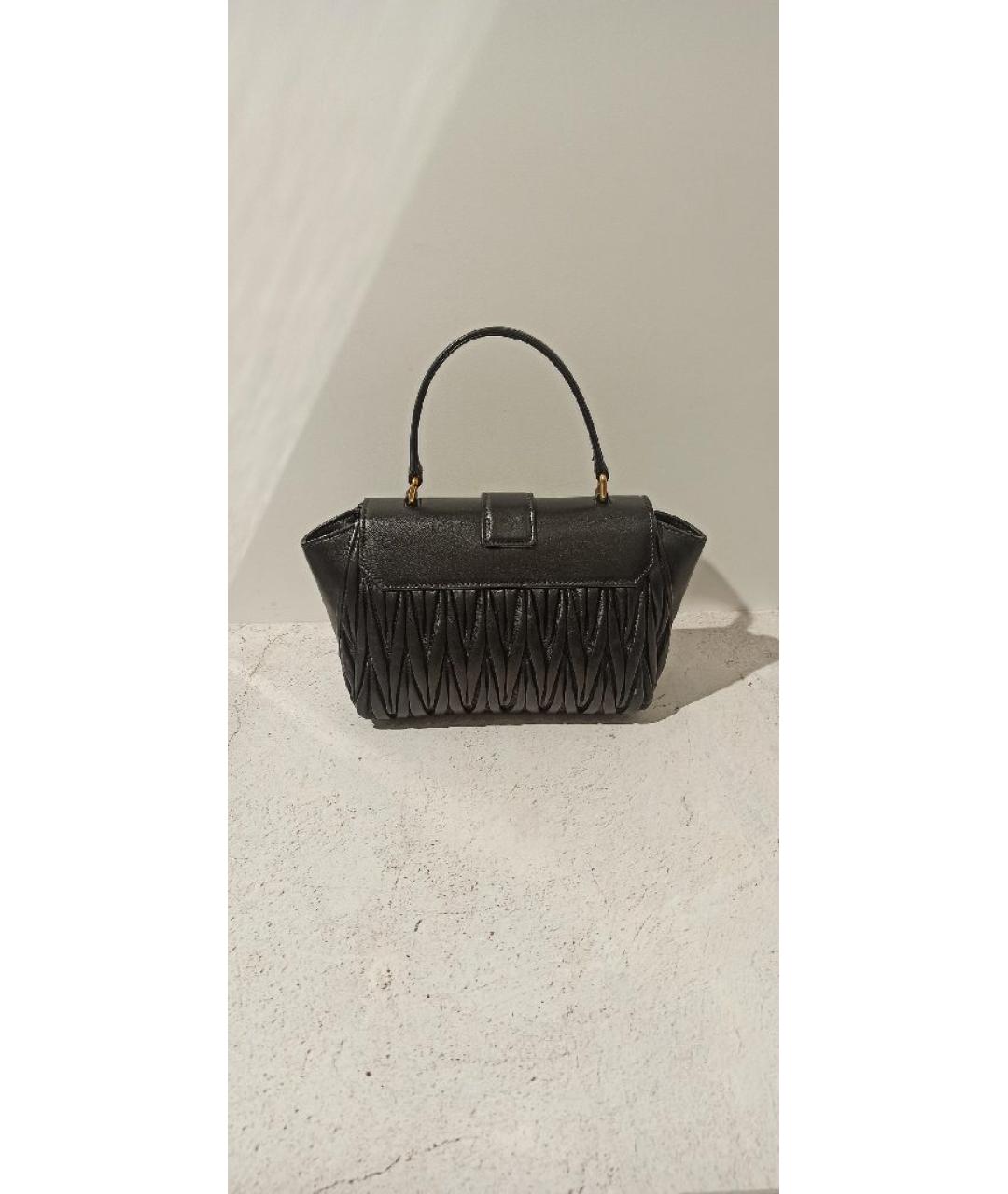 MIU MIU Черная кожаная сумка с короткими ручками, фото 3