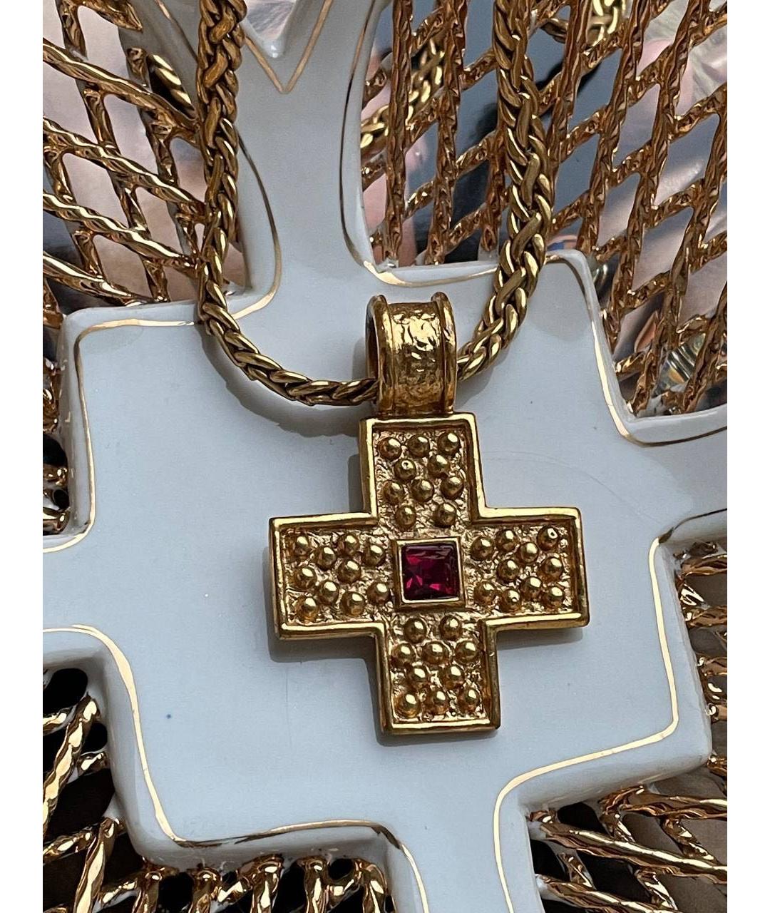 SAINT LAURENT Золотая подвеска, фото 3