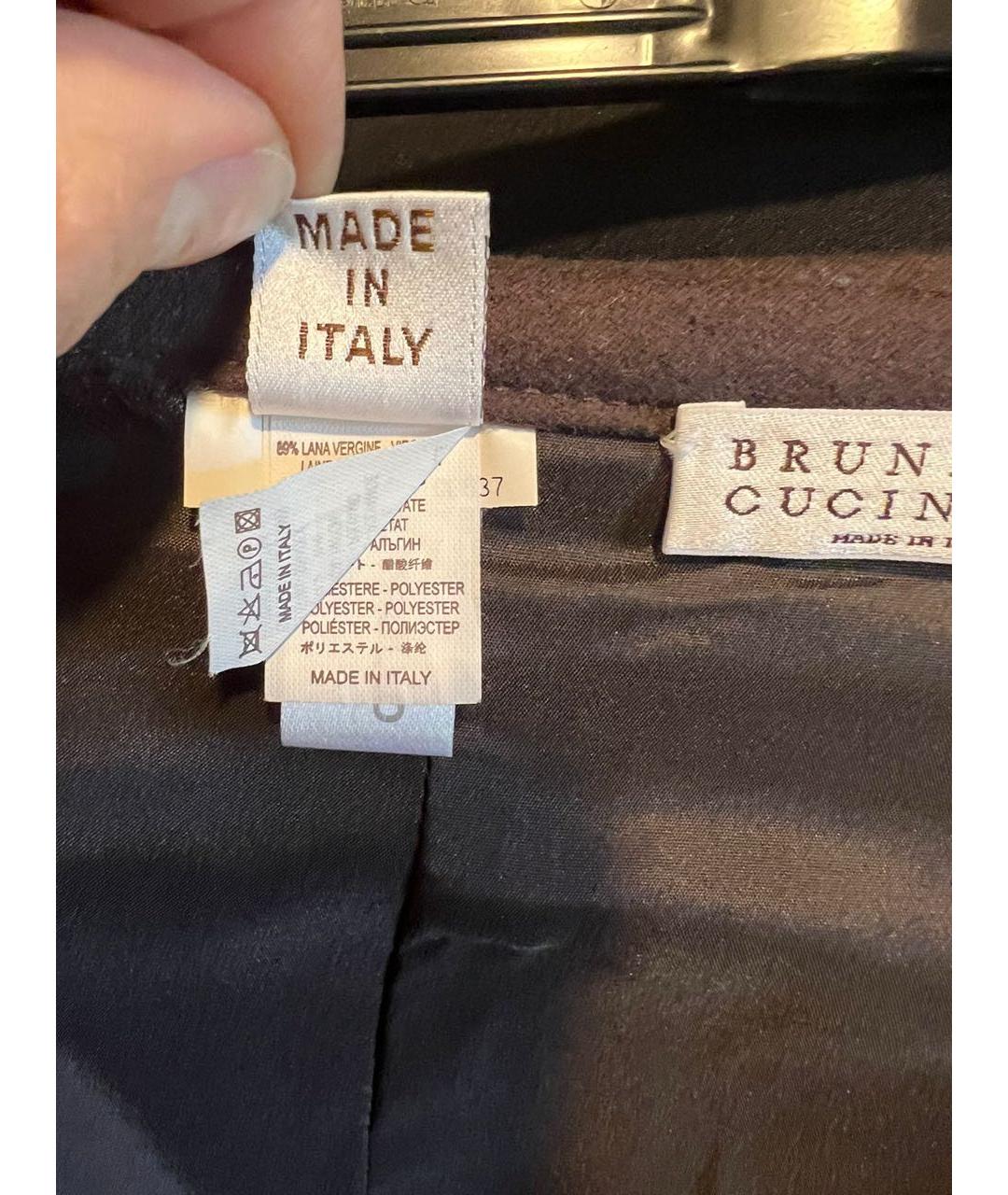 BRUNELLO CUCINELLI Мульти шерстяная юбка мини, фото 6