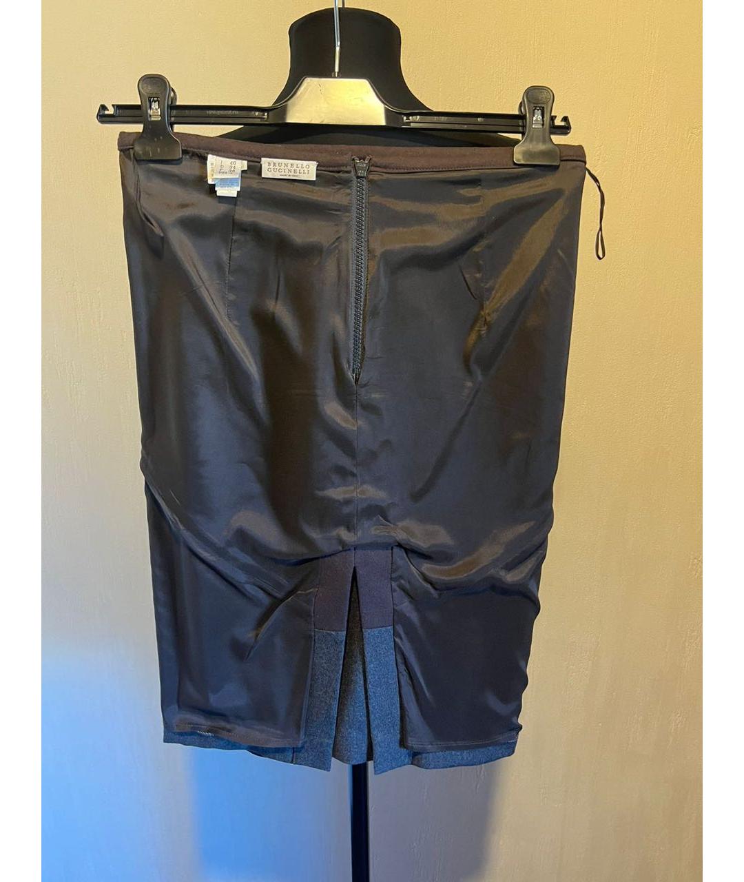 BRUNELLO CUCINELLI Мульти шерстяная юбка мини, фото 3