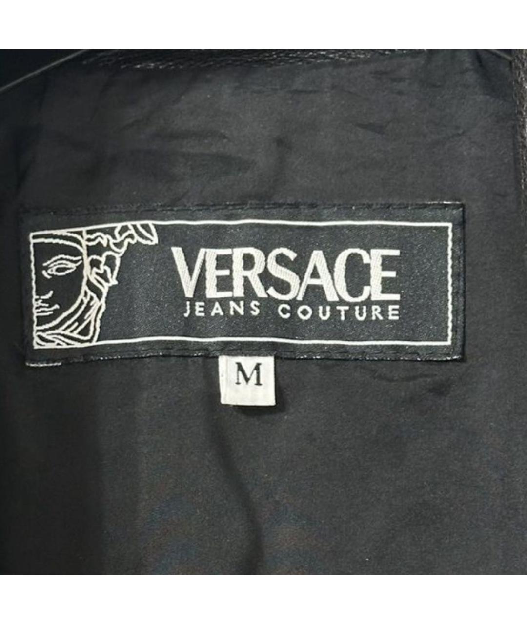 VERSACE JEANS COUTURE Черная кожаная куртка, фото 6