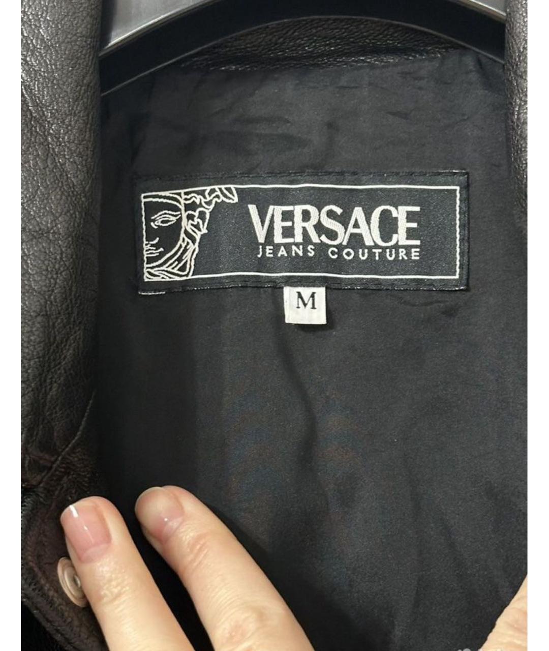 VERSACE JEANS COUTURE Черная кожаная куртка, фото 3