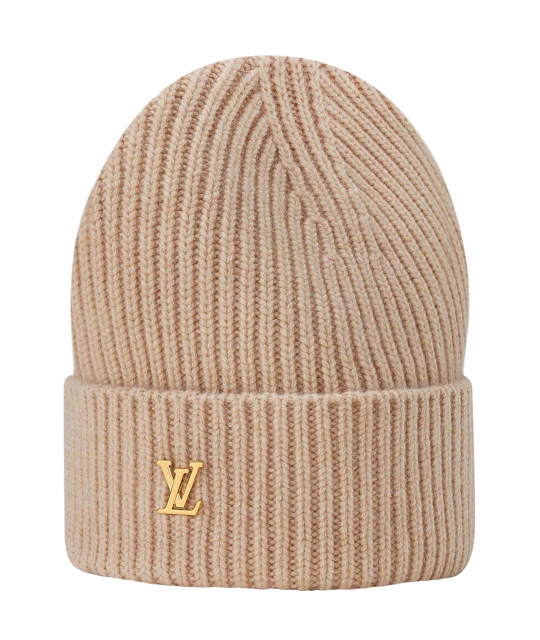 LOUIS VUITTON Бежевая шерстяная шапка, фото 7