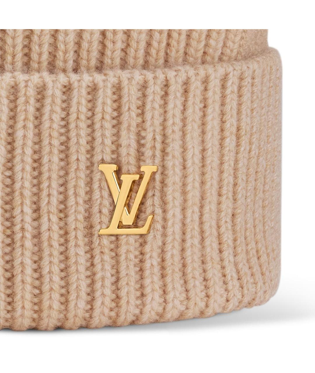 LOUIS VUITTON Бежевая шерстяная шапка, фото 4