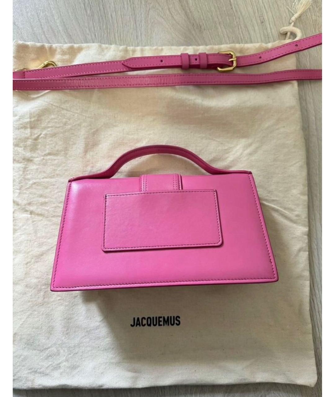 JACQUEMUS Розовая кожаная сумка через плечо, фото 3