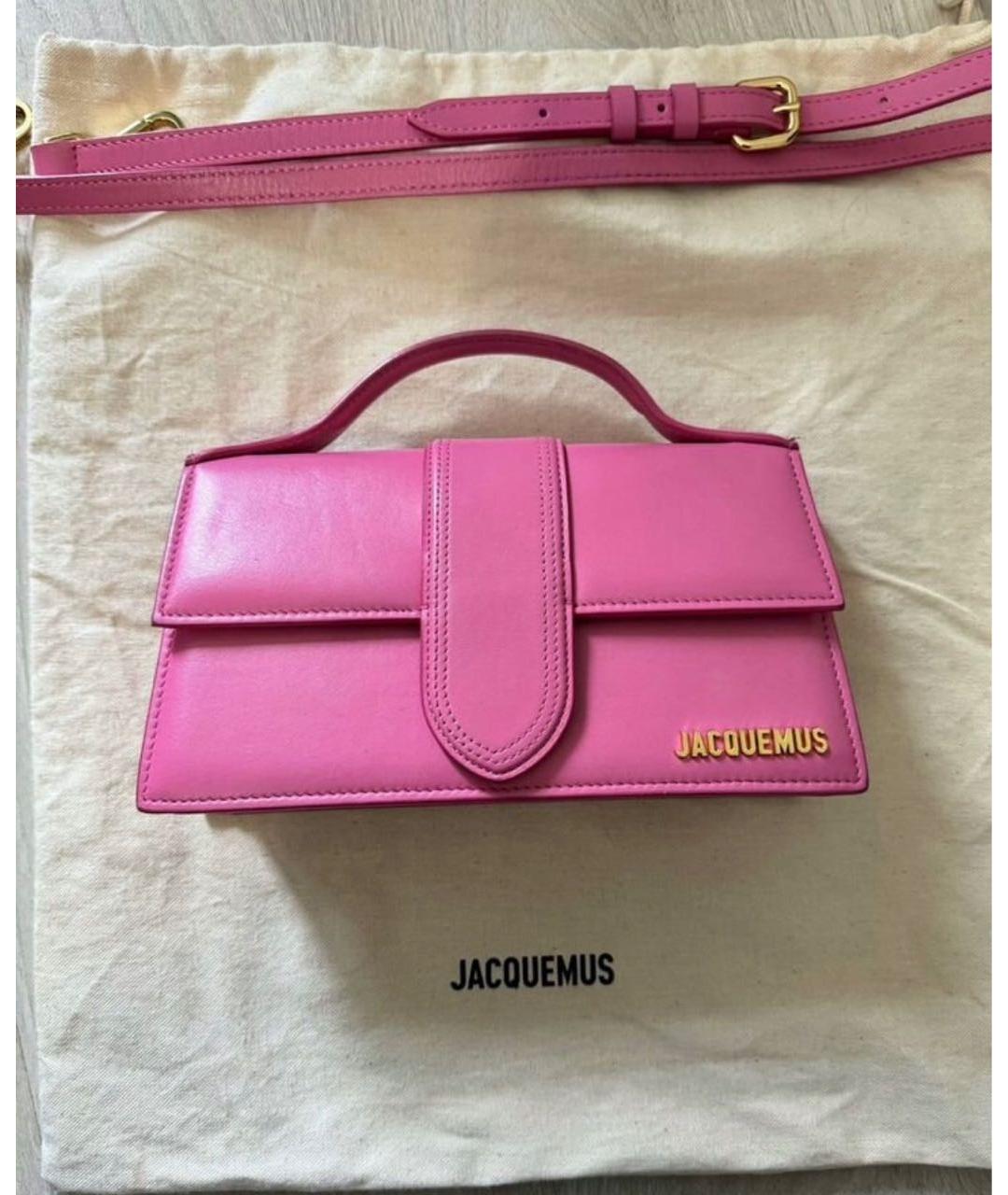 JACQUEMUS Розовая кожаная сумка через плечо, фото 5