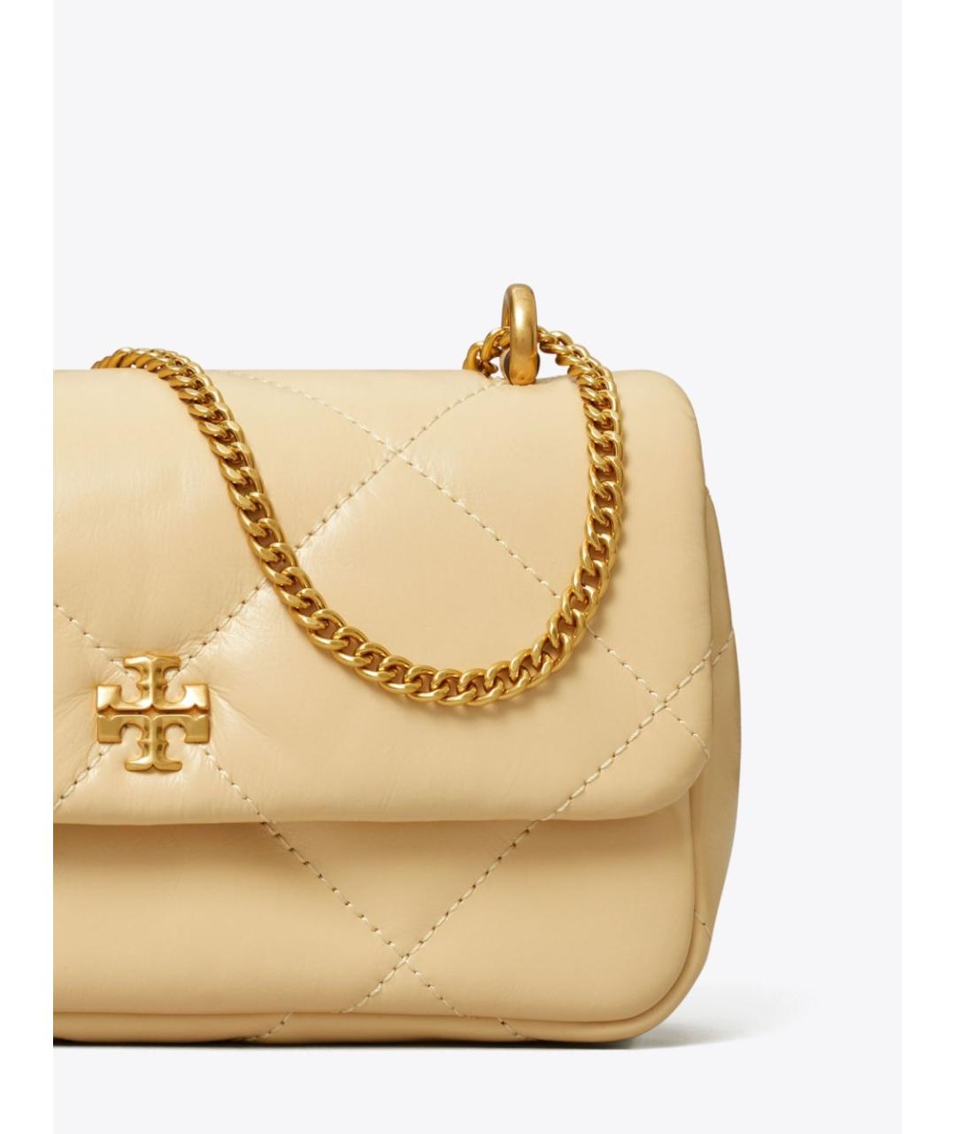 TORY BURCH Бежевая кожаная сумка через плечо, фото 4