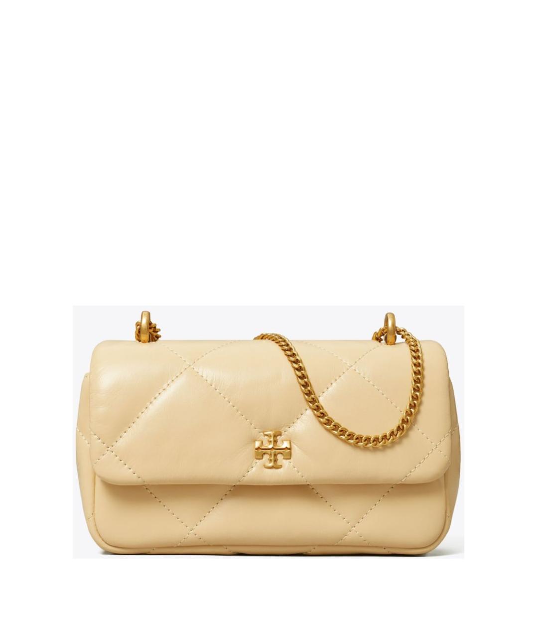 TORY BURCH Бежевая кожаная сумка через плечо, фото 5
